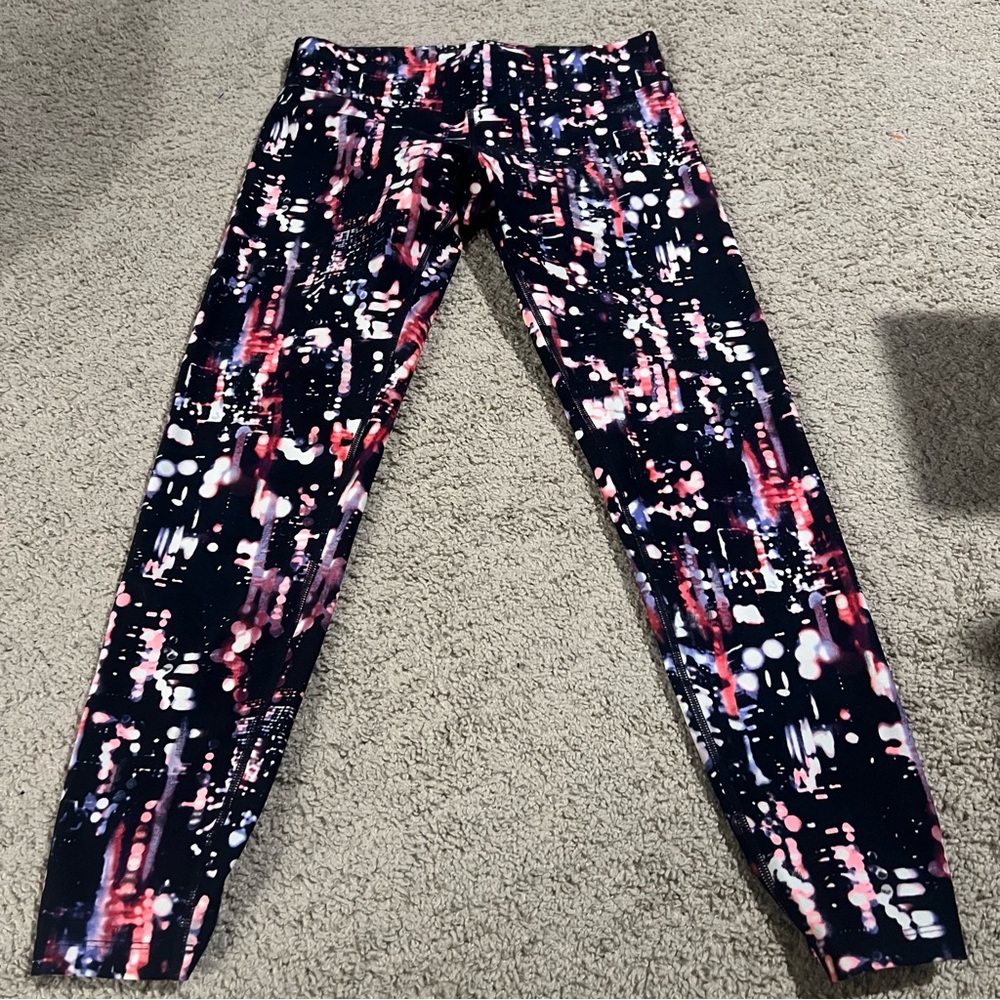 Calvin Klein Performance Y2K Neon Abstract Lights Leggings athleisure neon Sz M